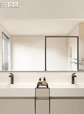 BOLEN 直角无框浴室镜壁挂贴墙卫浴镜免打孔化妆室镜子防爆可定制