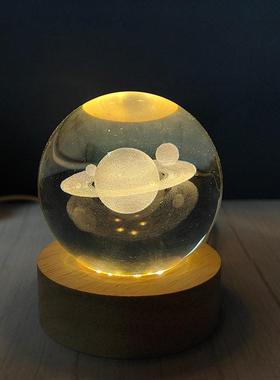 创意生日礼物内雕水晶球小夜灯情人节日送女生男闺蜜朋友同学礼品