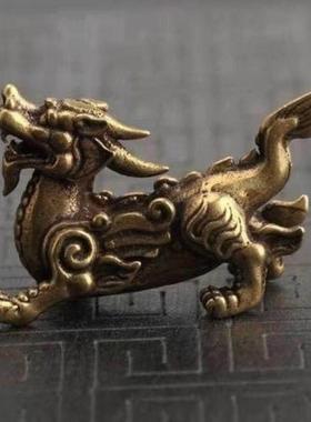 镇宅招财物件实心黄铜貔貅摆件 (公母一对)招财送福镇宅麒麟神兽