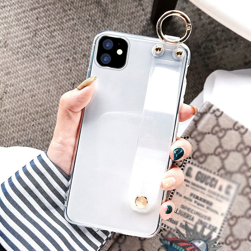适用苹果15手机壳11pro透明13Promax简约iphone12腕带xs硅胶xr硬壳se支架xsmax防摔7plus高级感8创意6s简约风
