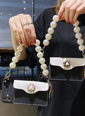 vivo iqoo8手机壳S1国外Z5时尚大牌V17NEO高档z1放卡iqooneo5活力版奢侈卡包IQOO3/5防摔iqoo7pro珍珠5G挂绳