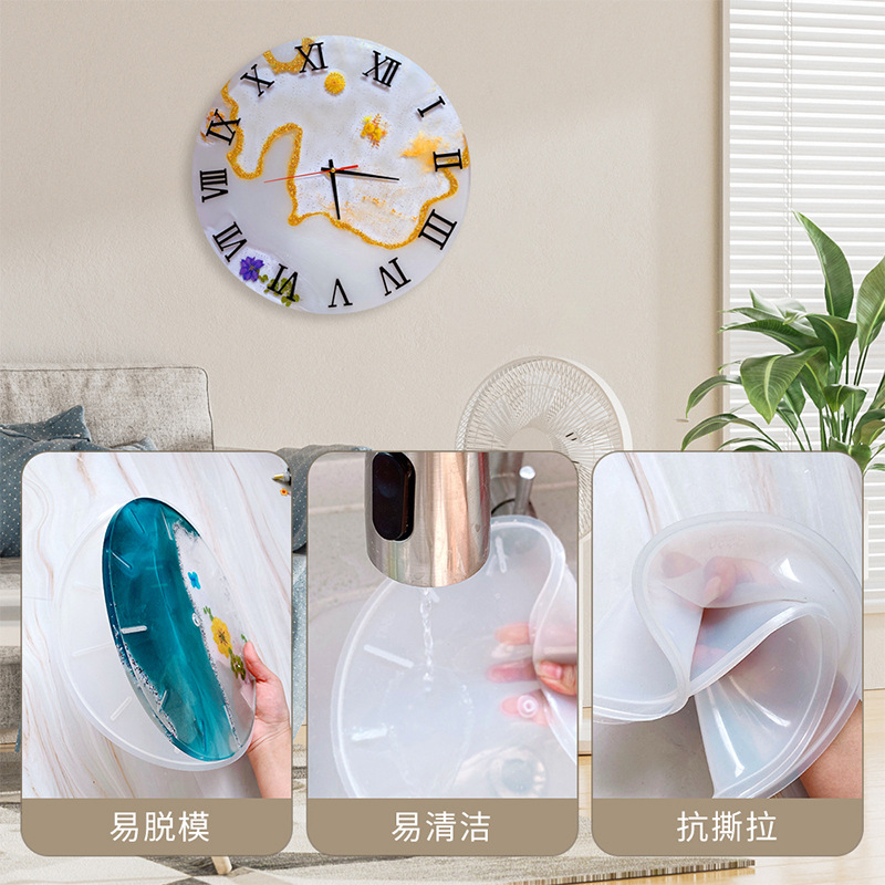 简约罗马数字时钟滴胶模具di