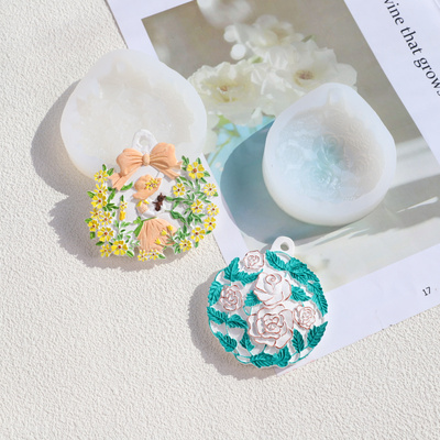 香薰石膏鲜花挂牌模具汽车扩香挂