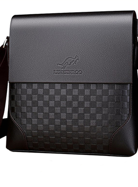 香港I.Tgreg新款单肩斜挎包真皮男包商务休闲百搭大容量邮差包潮