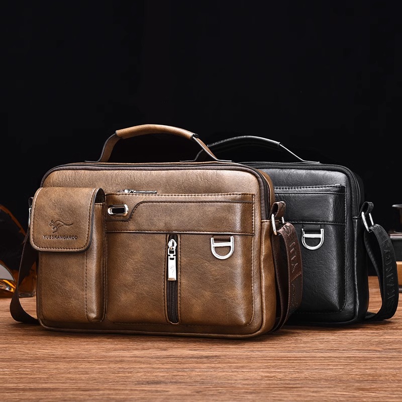 香港斜挎包男士真皮单肩包