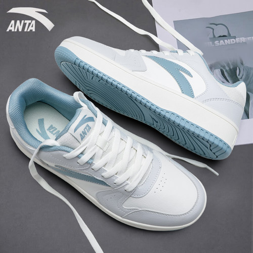 安踏海盐蓝板鞋男复古低帮运动鞋