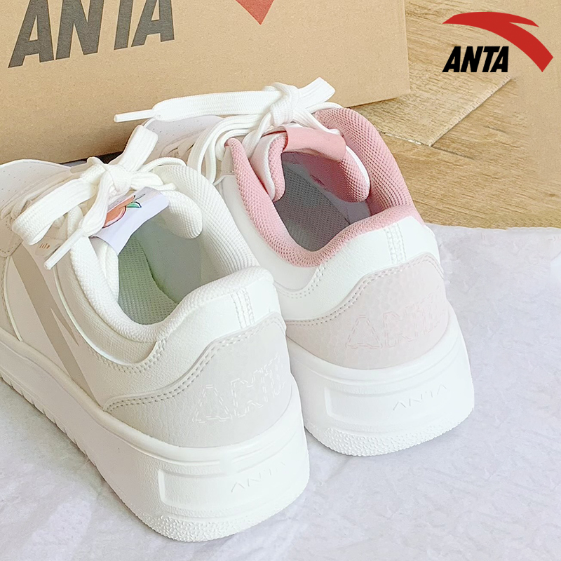 安踏板鞋女厚底低帮轻松运动鞋