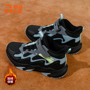 安踏儿童棉鞋男童加绒保暖防滑女童运动鞋冬季大童抗寒雪地靴鞋子