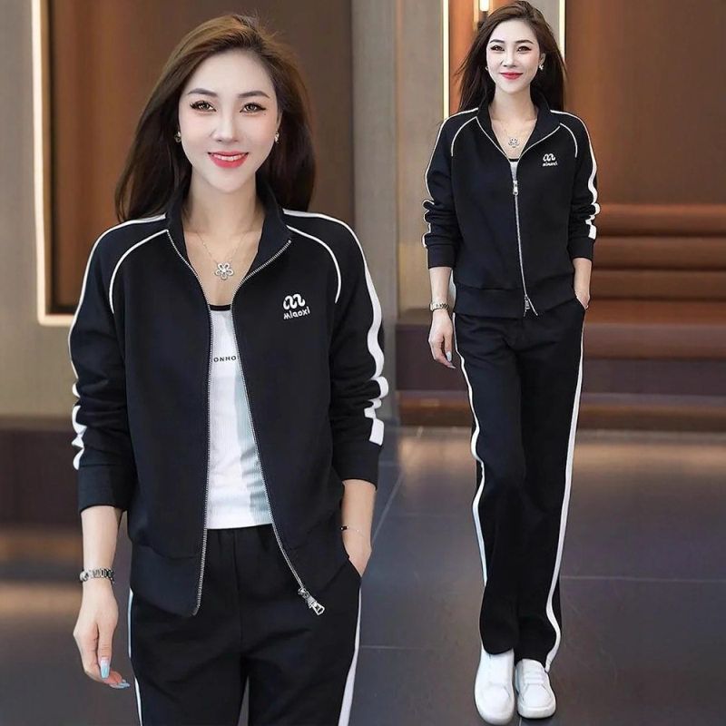 休闲运动服套装女2025年秋季新款时尚修身卫衣阔腿裤两件套