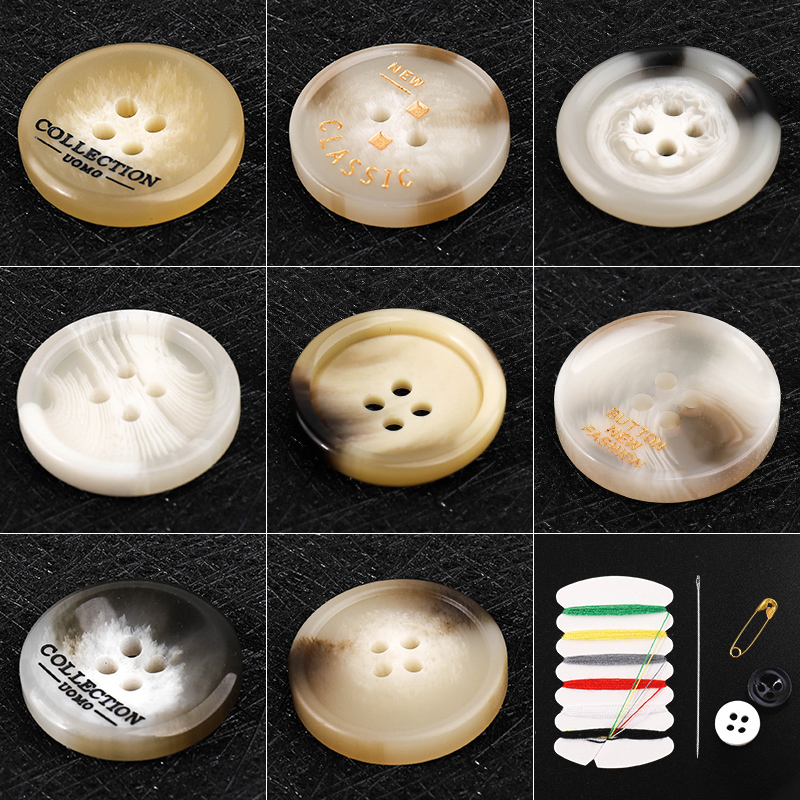 纽扣白色树脂大衣外套西装