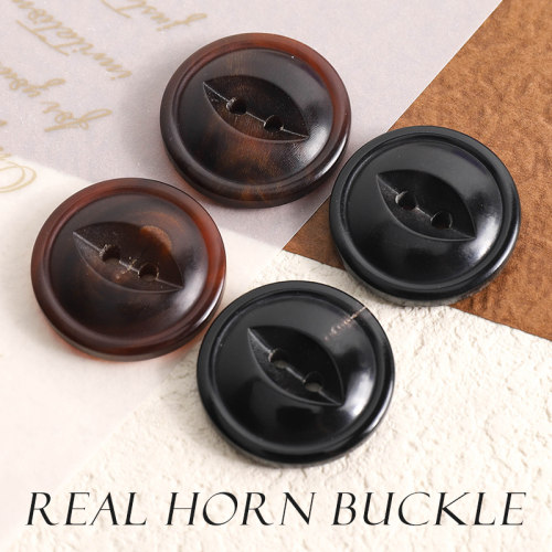 优点旗舰店鱼眼真牛角纽扣新款