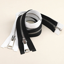 5号金属黑色拉链白色高档长款 银白齿开口外套女衣服夹克拉锁配件