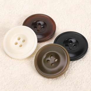 新款 毛呢大衣圆形百搭 树脂纽扣米色军绿色风衣扣子上衣女衣服西装