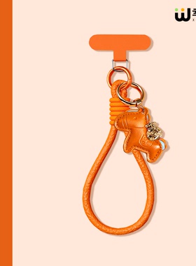 手机挂绳女精致高级感女士小马独特好看高端手腕上小众不撞款超火手绳手机绳橙色新年适用苹果17马年挂件挂绳