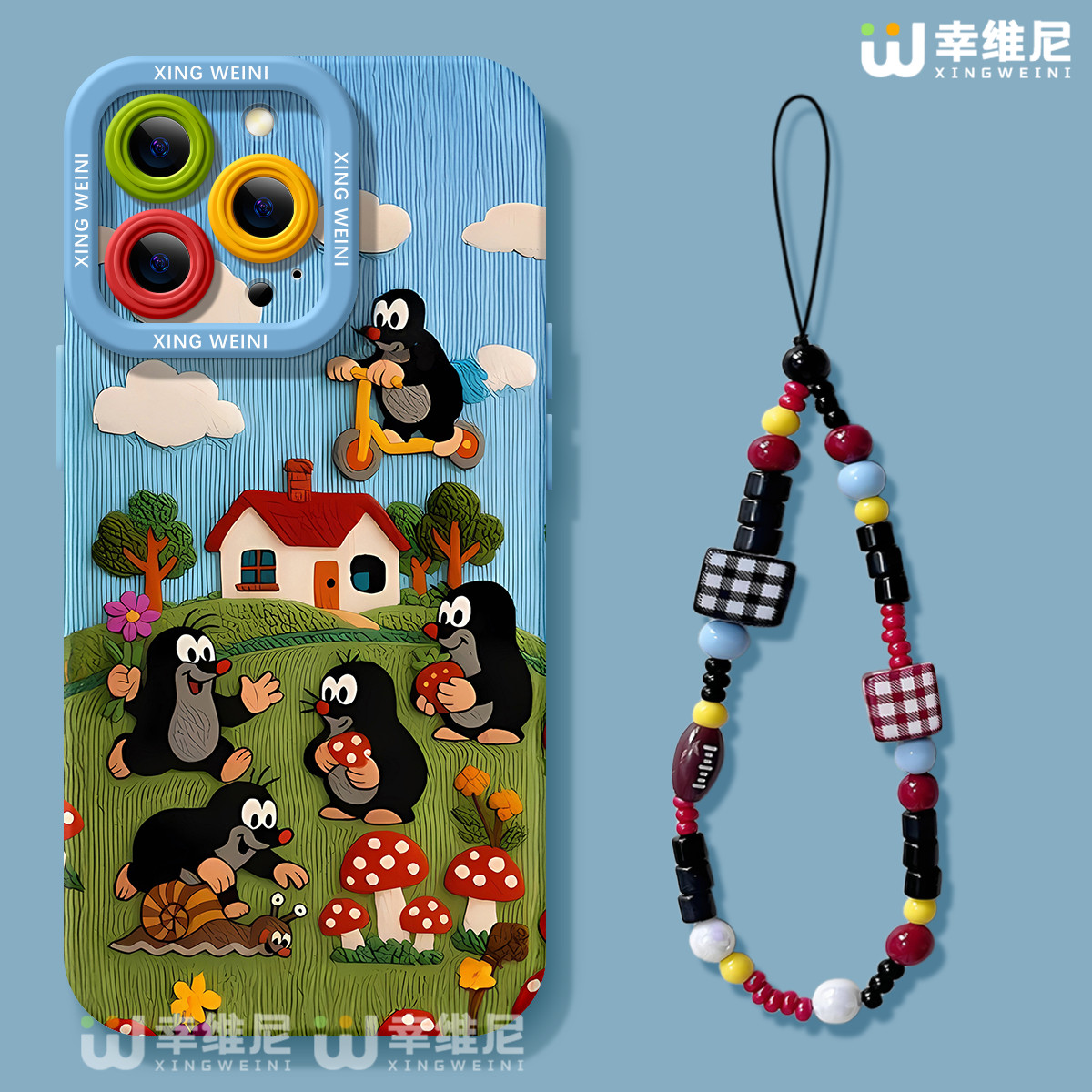 适用苹果17手机壳女款iphone16pro保护套15plus全包14promax防摔11/12/xr软se外8plus硅胶13pro卡通鼹鼠17Air