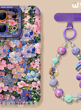 适用opporeno15手机壳女款reno13pro保护套12全包11pro硅胶9/8/6防摔reno7se高级oppo软壳5pro紫色碎花reno14