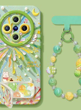 适用vivox300手机壳女款x100s全包防摔x90pro+新款x200promini油画烟花pro+软x60外x300pro保护套x80硅胶x70