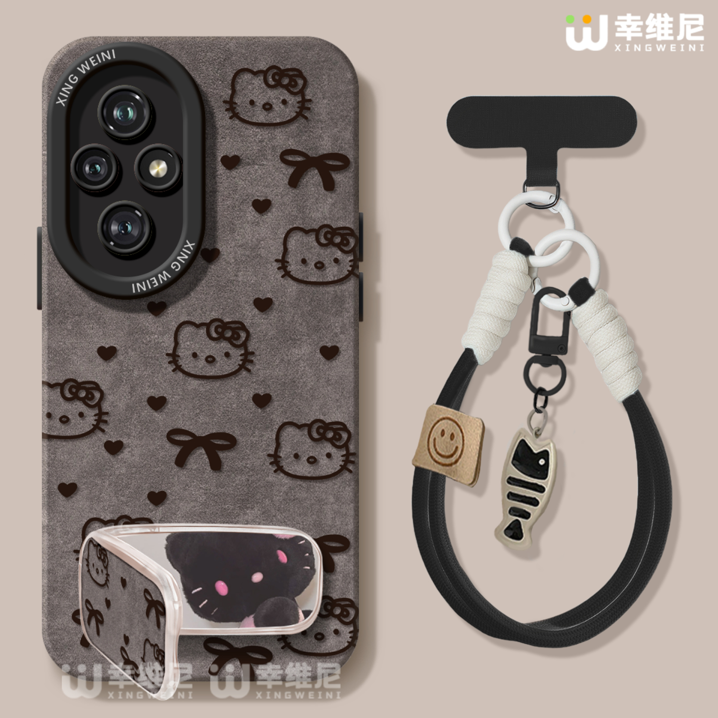 kt猫适用荣耀400手机壳女款300pro保护套90gt防摔80/70硅胶全包200pro+卡通300Ultra挂绳80pro直屏软外100pro