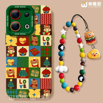 适用opporeno15手机壳圣诞节reno13pro保护套12全包11pro硅胶9/8/6防摔reno7se卡通oppo软壳5pro平安熊reno14