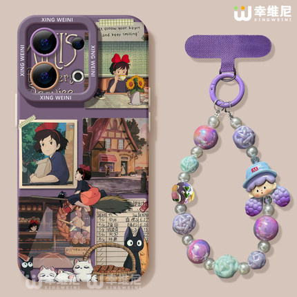 适用opporeno15手机壳女款reno13pro保护套12全包11pro硅胶9/8/6防摔reno7se挂绳oppo软壳5pro卡通魔女reno14