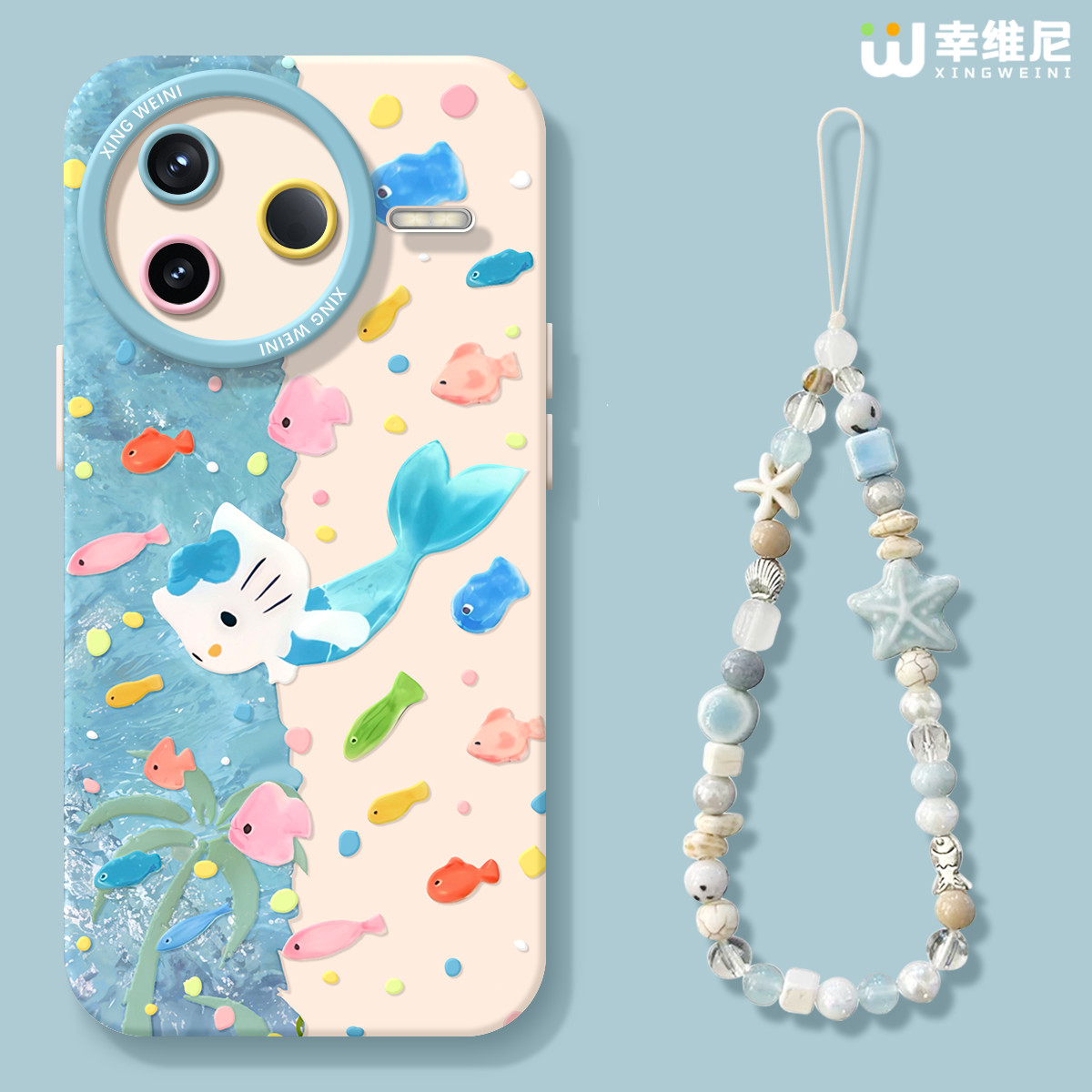 适用红米k90手机壳女款k70pro保护套小米k60全包硅胶k80至尊版redmi防摔可爱k40s海底凯蒂软外壳k50电竞版k30