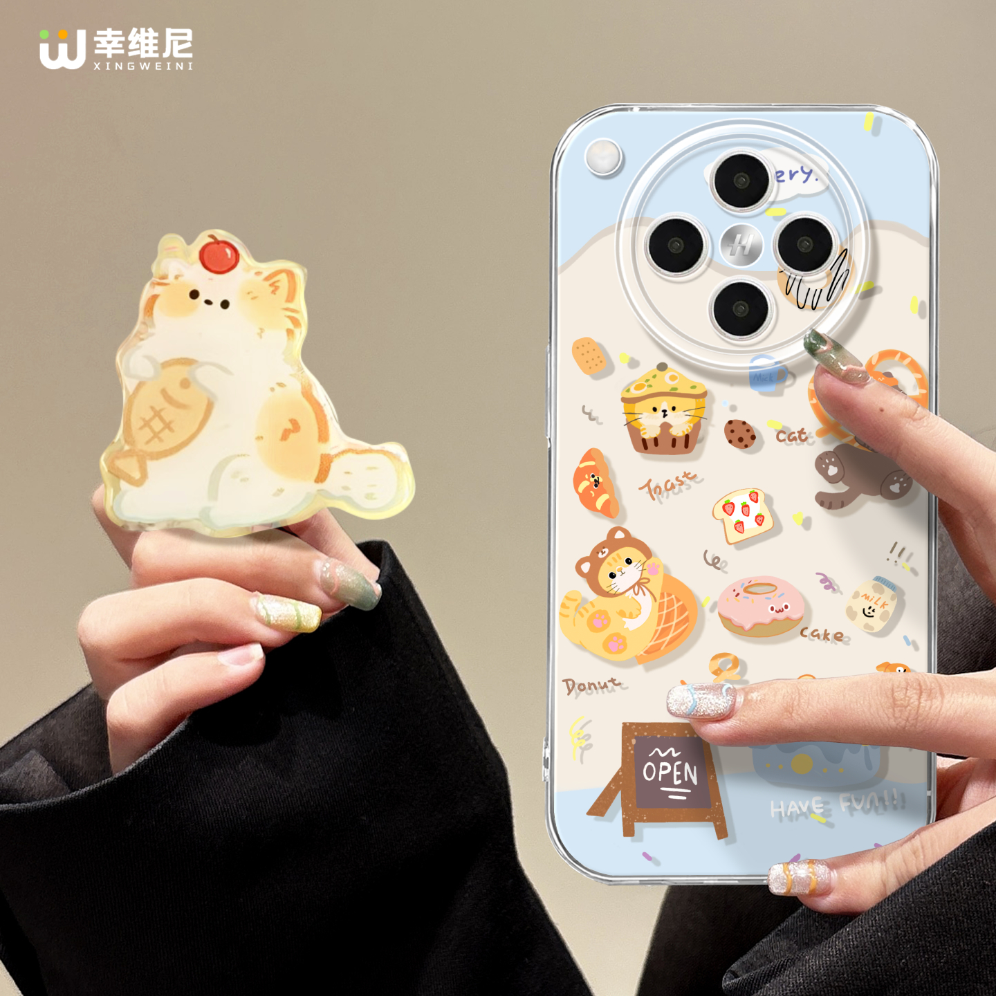 适用oppofindx9手机壳女款findx8pro保护套ultra全包防摔x6透明x5硅胶0pp0面包小猫x7pro新款x3pro软k13turbo