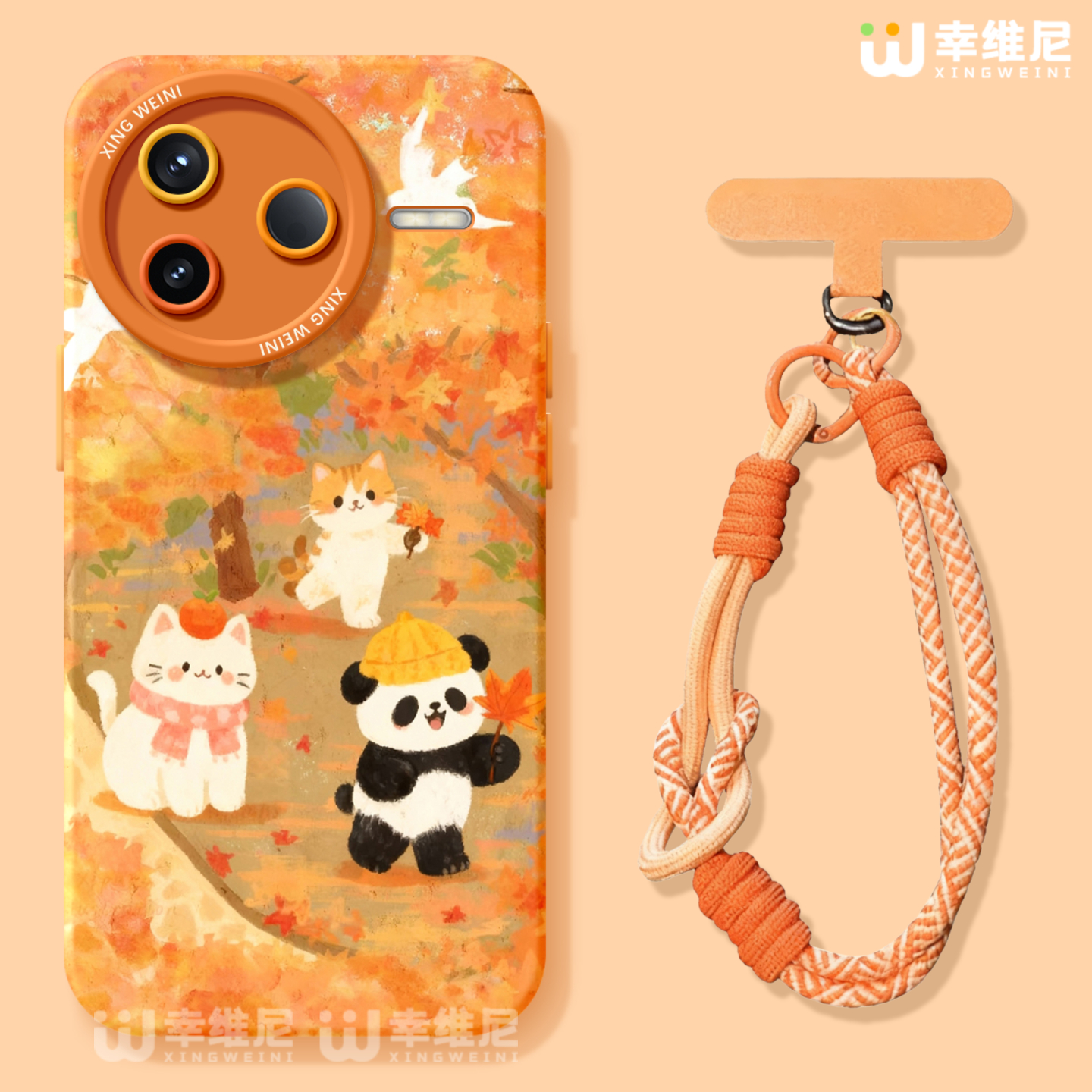 适用红米k90promax手机壳女款k70保护套小米k60全包硅胶redmi防摔k30秋冬k40枫叶熊猫软壳k50电竞版k80至尊版