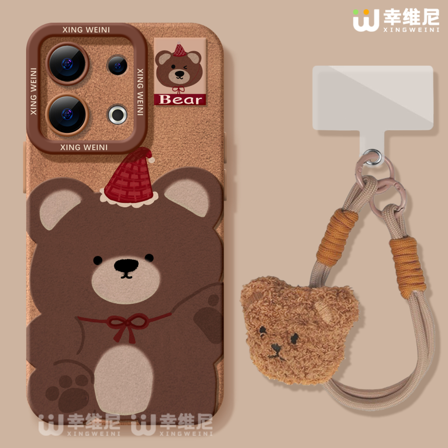 适用opporeno15手机壳女款reno14pro保护套13全包11pro硅胶9/8/6防摔reno7se卡通oppo软壳5pro棕色小熊reno12