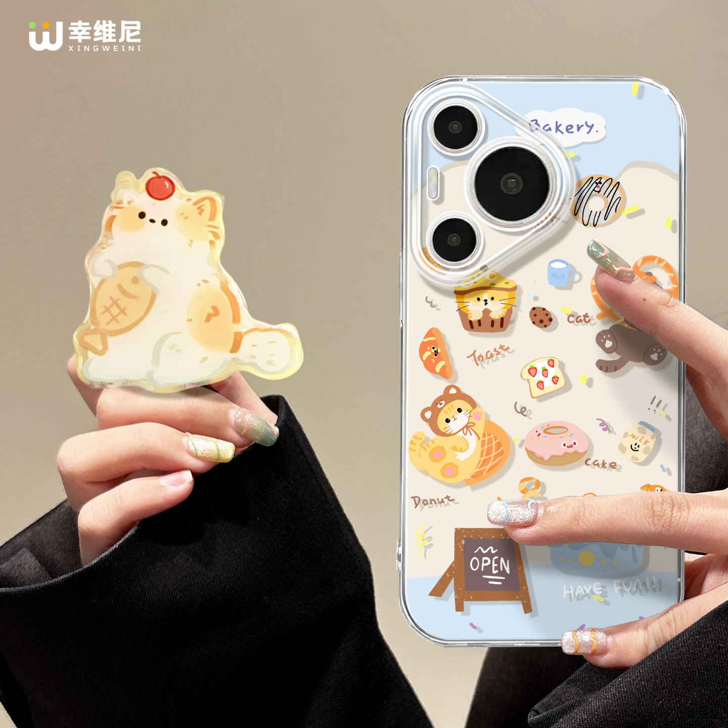 适用华为Pura80pro手机壳女款pura70保护套p40新款ultra硅胶art防摔p50全包p20面包小猫pro+软p30透明p60pro