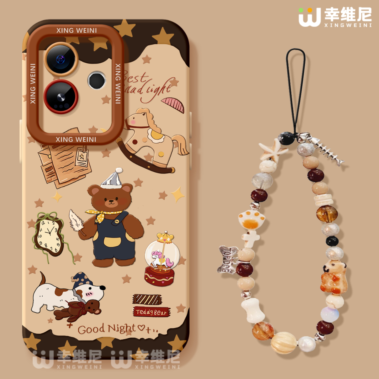 适用真我gt8pro手机壳女款gt7保护套新款realme硅胶gt5全包gt2pro防摔gt大师探索版v70s咖色小熊neo7软gtneo6