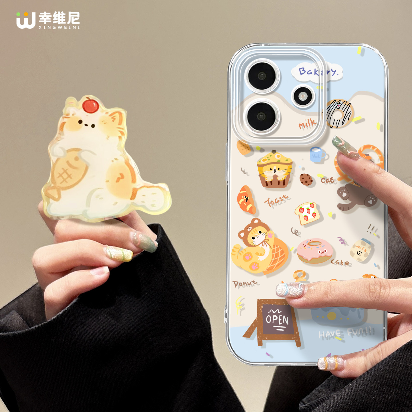 适用红米note15pro手机壳女款note14保护套小米note13硅胶Turbo4防摔10pro全包note9透明12turbo面包小猫软壳,3C数码配件,手机保护套/壳,淘宝优惠券,粉丝福利购,淘宝优惠卷