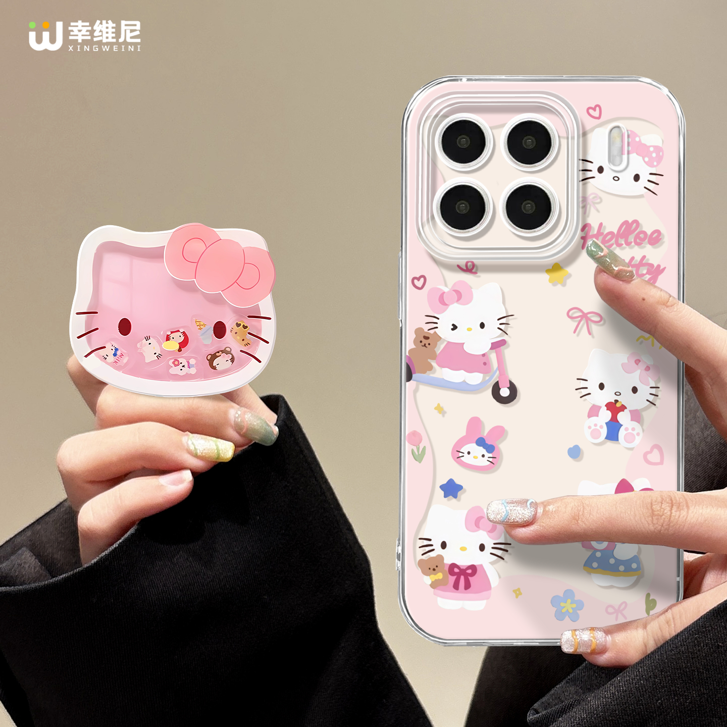 适用小米15手机壳女款14pro保护套小米13ultra新款12pro全包支架11硅胶透明10青春9可爱KT猫17promax软civi5