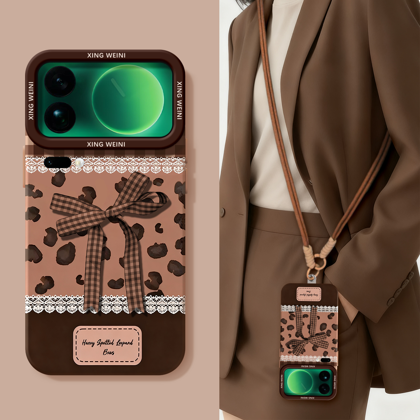 适用小米17promax手机壳女15spro保护套新款14ultra全包防摔13pro硅胶11青春10por豹纹蝴蝶结12sultra软civi5