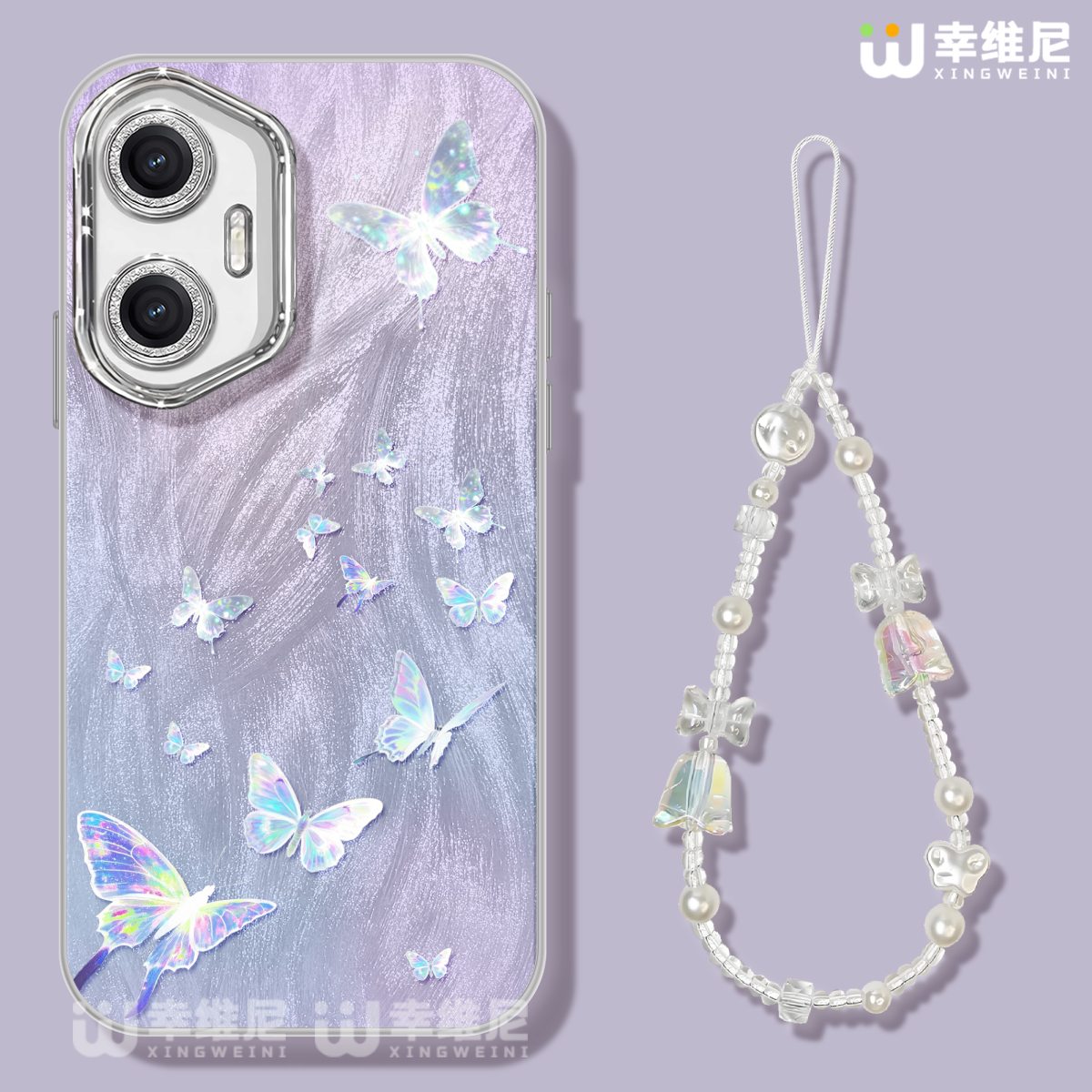 ins风适用荣耀400手机壳300pro女款200保护套100防摔50GT全包镜头膜60/70pro高级300Ultra梦幻蝴蝶80pro90pro