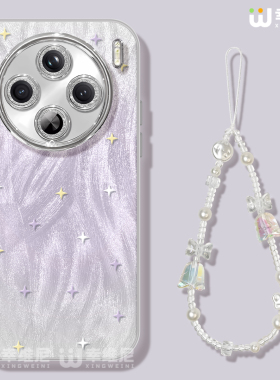 适用vivox300pro手机壳女款x100s保护套x90pro全包镜头膜x90防摔x80新款x200promini紫色星星x100s硬x60外x70