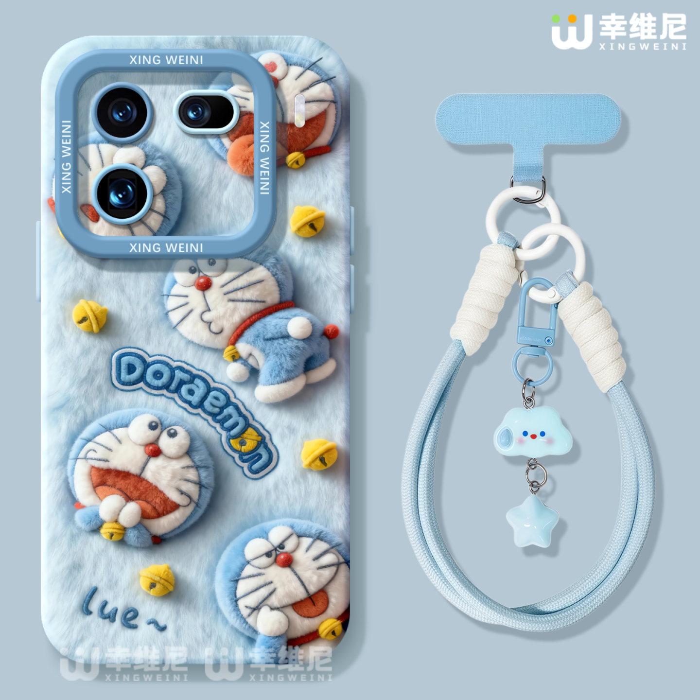 适用iqoo15手机壳女iqoo13pro保护套挂绳硅胶12全包防摔vivo爱酷neo9pro+软10s外7se竞速iqoo8蓝胖子neo11pro