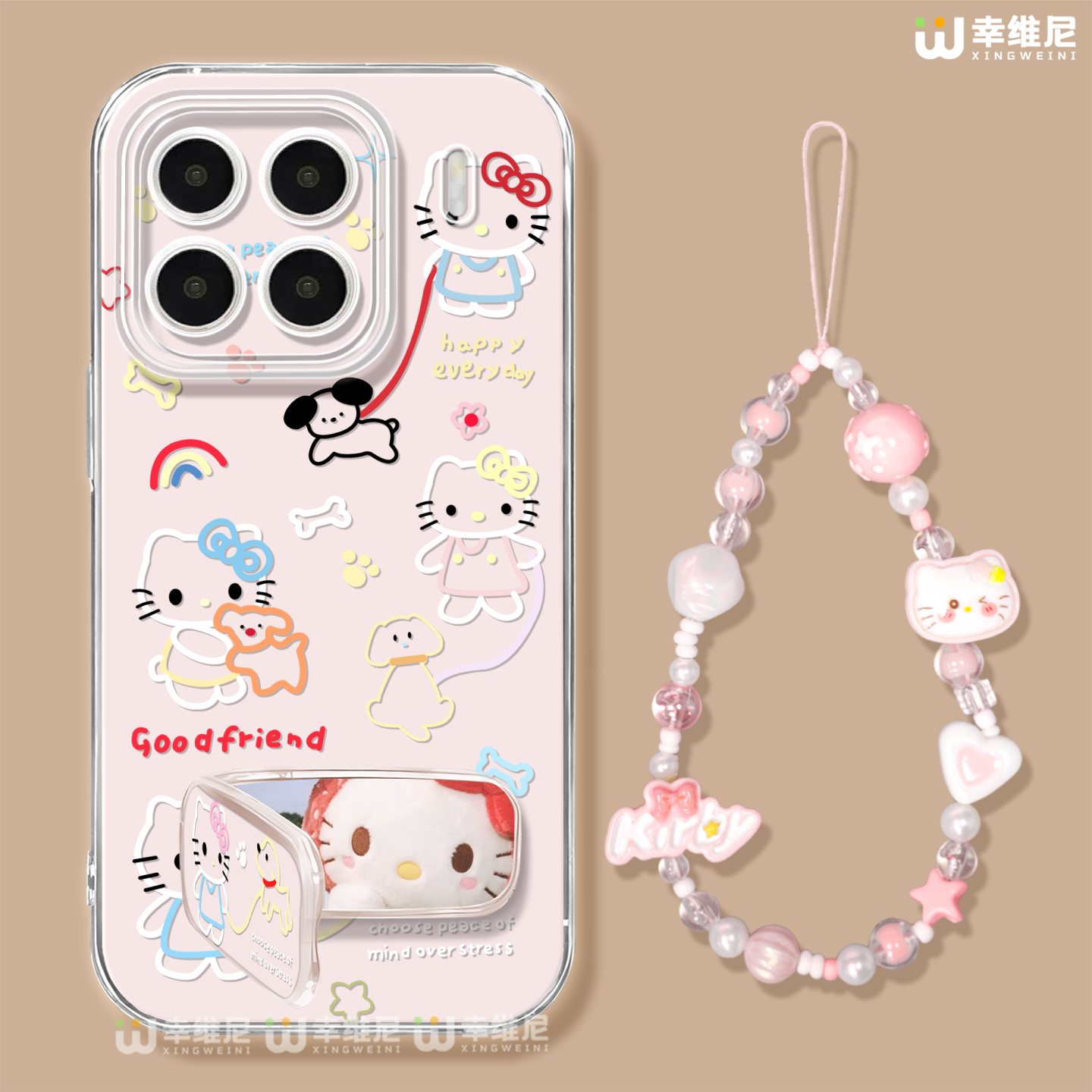 适用小米15手机壳女款14pro保护套小米13ultra新款12pro全包支架11硅胶透明10青春9手链KT猫17promax软civi5