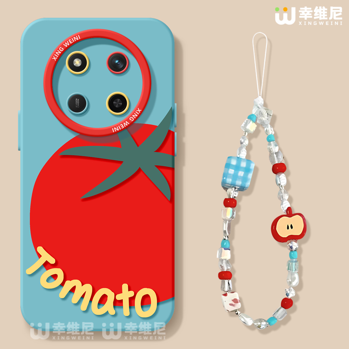 适用荣耀x70手机壳女款x60i保护套v40硅胶x40gt全包防摔50华为X50GT新款x70i可爱外壳v30创意番茄x50i软壳x30