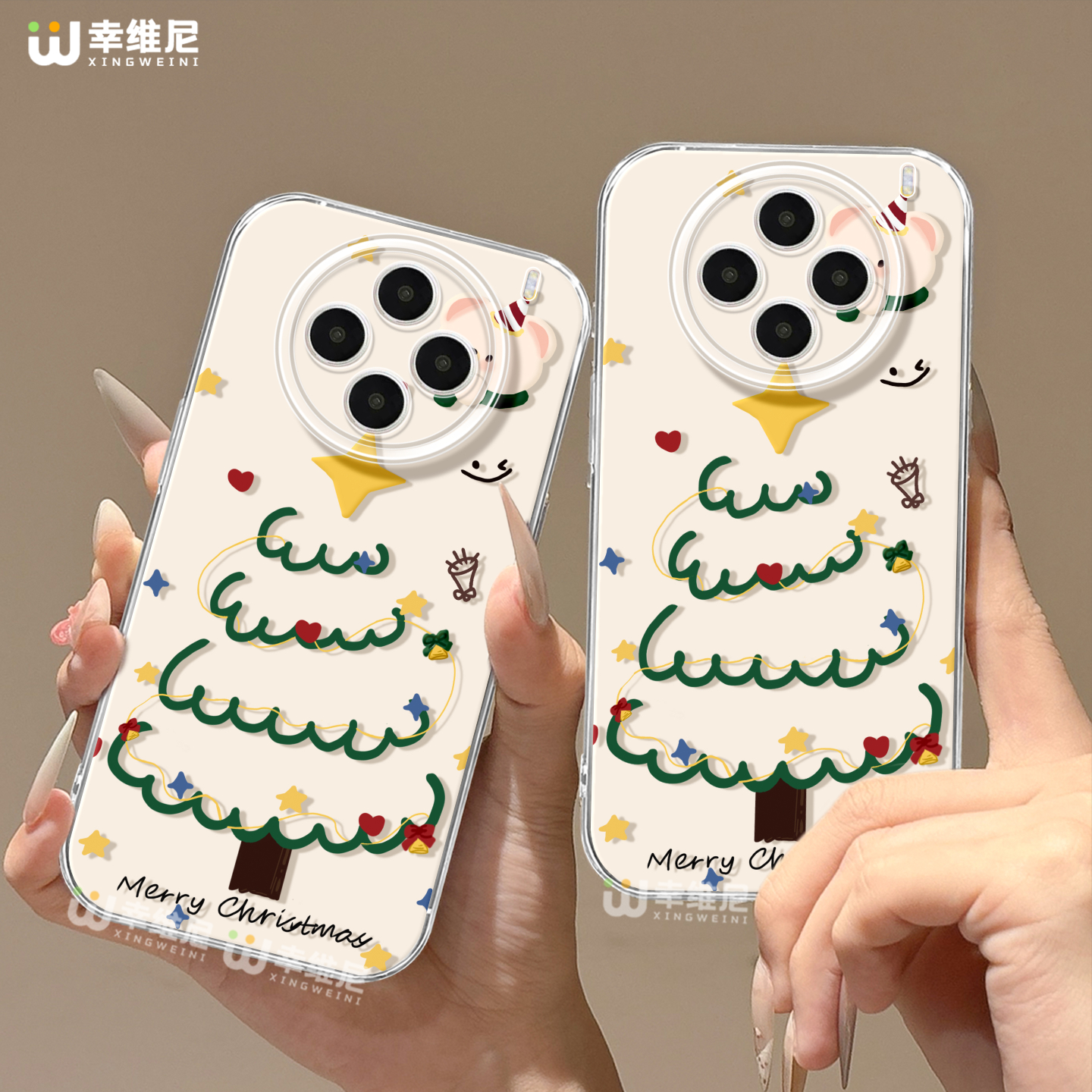 适用vivox300手机壳圣诞节x100s保护套x80pro硅胶s30全包s18防摔s19新款x200promini平安夜s20软s17外x90透明