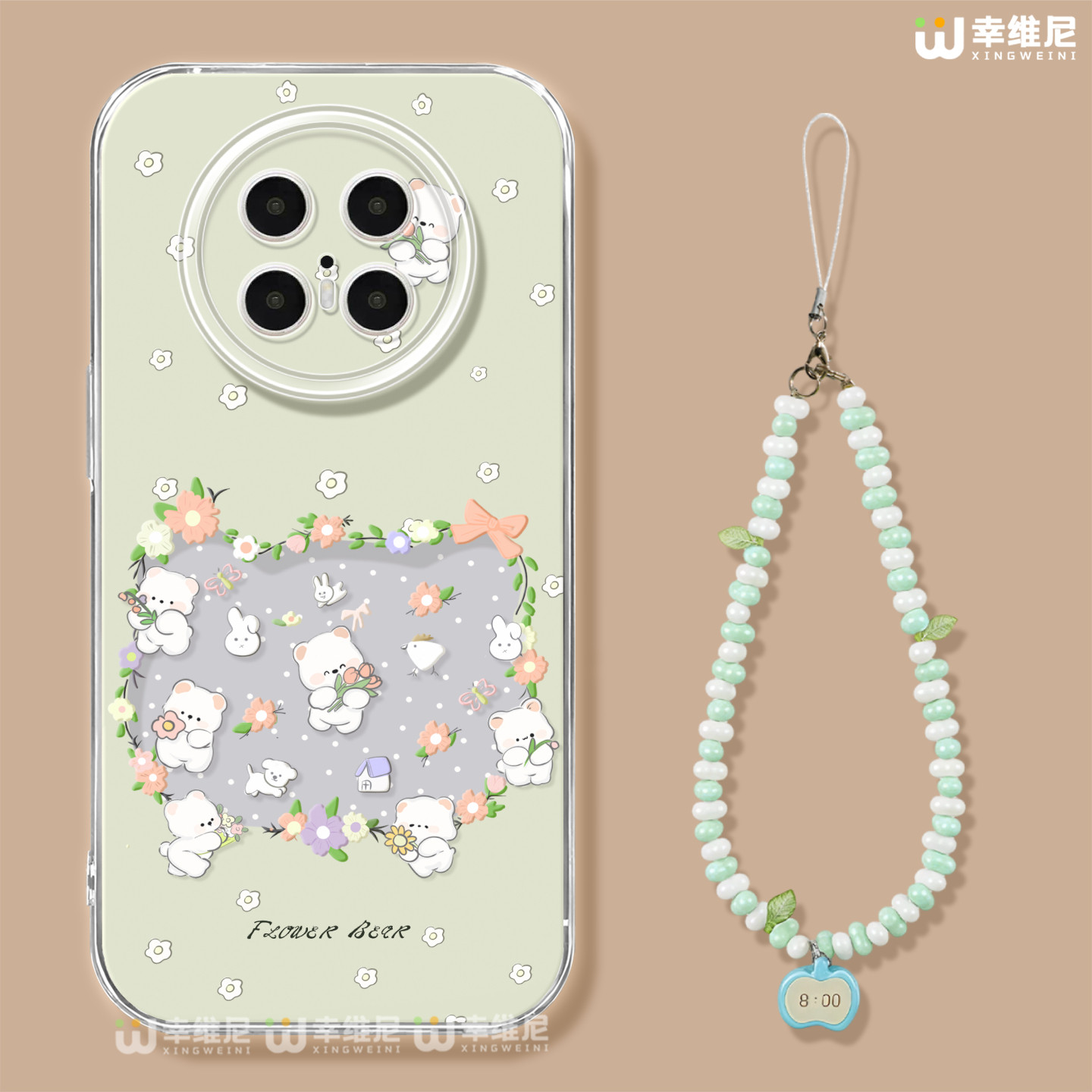 适用华为mate80promax手机壳女款mate70pro防摔30pro硅胶60pro+全包鲜花小熊40por软壳60RS透明meta50e保护套