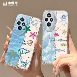 適用榮耀400手機殼80se女款 可愛300Ultra海洋世界80pro軟x70i透明x60 300pro保護套90gt防摔100硅膠全包70pro