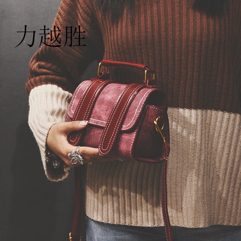 小包包女2019新款韩版波士顿手提包港风复古单肩斜挎包少女小挎包