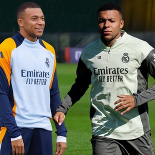 25-26皇马训练服半拉链球衣长袖成人童装儿童套装出场服足球队服