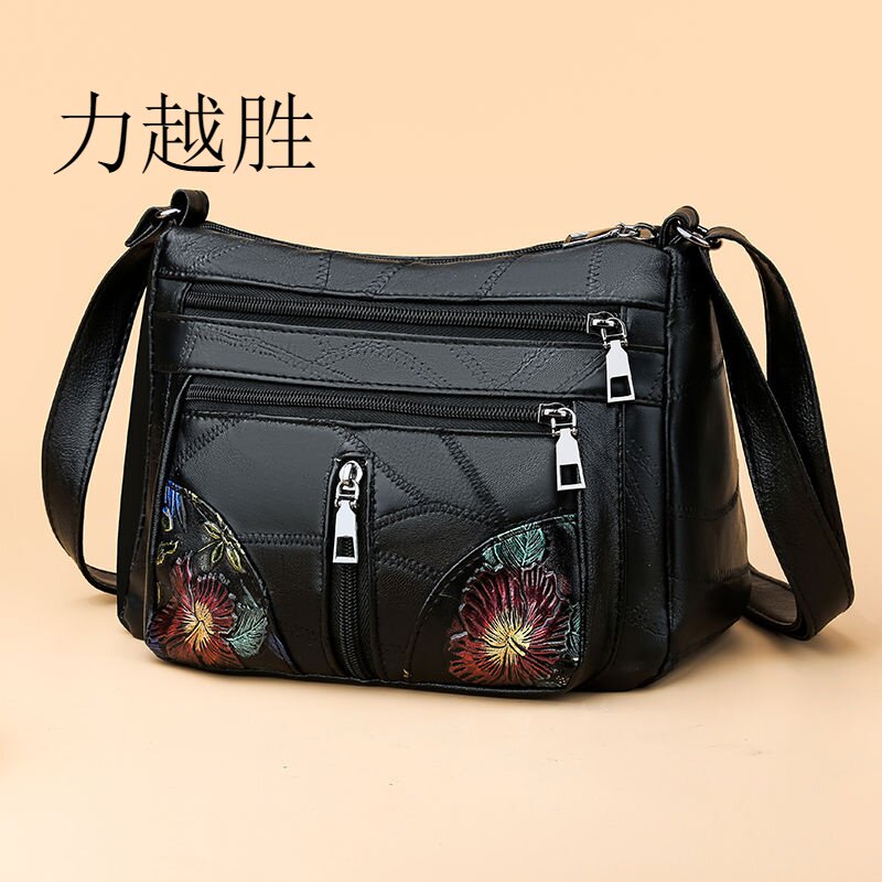 【真皮大容量】斜挎羊皮包包女时尚新款单肩包中老年大容量妈妈包