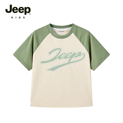 【大潘专享】Jeepkids儿童撞色休闲短袖D362NT6674