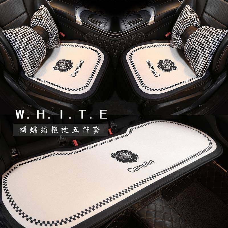 特斯拉Model3汽车坐垫专用特斯拉ModelY座垫亚麻三件套主副驾驶女