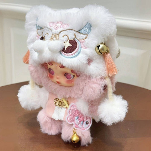 SKULLPANDA光织园搪胶公仔挂件SP娃衣新中式古风娃衣10cm拜年服