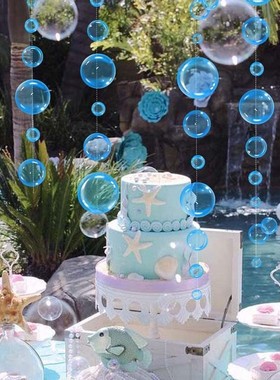 幼儿园教室海洋风主题环创布置吊饰游乐场室内大厅水母蜂窝球挂件