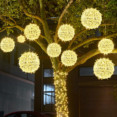 过年气氛灯装饰挂件藤球灯串树木亮化工程装饰灯景观树灯春节户外