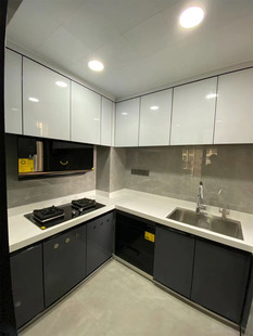 铝合金橱柜门定制订做厨房带框衣厨柜门平板门百叶灶台柜子门板